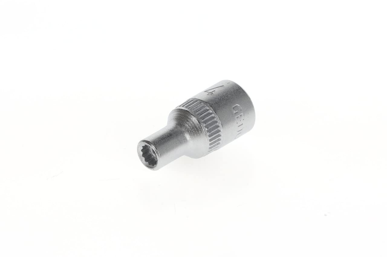 GEDORE Socket, 1/4" 6.3 mm drive, Bi-hex, 4 mm AF, Tool, D 20 4, Chrome-plated steel — image 1