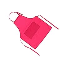 VANKOA Waterproof Kids Apron with Pockets Kichen Chef Aprons Adjustable Children Bib Apron Cooking, Baking, Painting and Party, for 3-6 Years Old, Rose Red