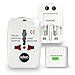 All in 1 Universal Travel Wall Adapter AC Power Au Uk Us Eu Plug Adapter White Kit 120 240 V 6 13 Amp Surge Protector 150 Countries Secure Safety Protect Portability Lightweight Great Price Ocban
