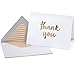 Luxury Gold Foil Letterpress Thank You Cards and Gray Envelopes 20 Pack - Opie's Paper Company (Gold)