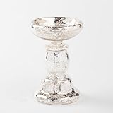Eastland Unique Mercury Glass Pillar Candle Holder 6.5