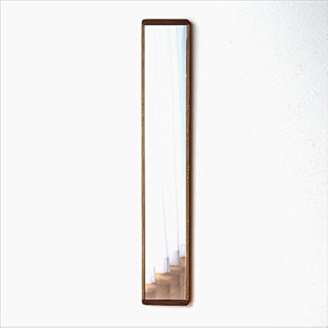 Amazon Co Jp 鏡 壁掛けミラー ウォールミラー おしゃれ 木製 天然木 ナチュラル シンプル スリム スタイリッシュ 縦長 オーク ウォールナット 壁掛けウッドロングミラー Map6138 ホーム キッチン