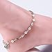 Women Girl Silver Cute Small Plum Flower Heart Chain Anklet Ankle Bracelet Barefoot Sandal Beach Foot