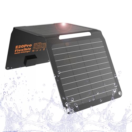 FlexSolar Solar Panel Charger 20W USB-C Output Portable Foldable IP67 Waterproof for Camping, Backpacking and Hiking, Emergency, Phones and Power Banks