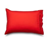 Queen Red Amadora Double Brushed Microfiber Luxury Pillowcase Set