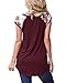 GADEWAKE Womens Casual Floral Print Color Block Short Sleeve T Shirts Blouses Tops