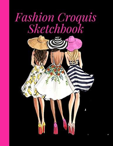 Fashion Croquis Sketchbook: A Cute Bold Pink Girls Theme Professional Female Figure Body Illustration Templates Sketchpad with Lightly Drawn Images ... High Fashion Designs And Create Portfolio Paperback – 30 May 2019