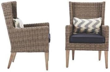 Amazon Com Naples Grey Wicker All Weather Patio Parson Chairs