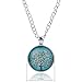 LUREME Time Gem Series Silver Tone Chain Disc Charm Necklace for Girls Women Teens(Life Tree) (01002596)