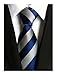 Allbebe Men's Classic Striped Blue Grey Jacquard Woven Silk Tie Formal Necktie