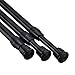 Shappy 5 Pack Cupboard Bars Tensions Rod Spring Curtain Rod for DIY Projects, Extendable Width, 11.81 to 20 Inches (Black)