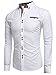 Coofandy Men's Fashion Slim Fit Dress Shirt Casual Shirt, 01-white, Small