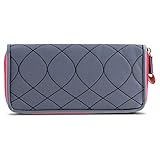 Travelon SafeID Hack-Proof Embroidered Ladies RFID Wallet - Gray/Scarlet
