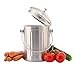 Chef's Star Stainless Steel Kitchen Compost Bin for Counter Top or Under Sink, 1 Gallon Small Food Waste Container Bucket with Lid, Indoor Composter for Countertop, Trash Pail with Charcoal Filter