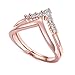 CRARINE Rose Gold Stackable Promise Engagement Zirconia Eternity Wedding Band Plated Ring Set