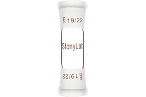 stonylab Glass Straight Connecting Adapter, Borosilicate Glass 30mm Between Two 19/22 Ground Outer Standard Taper Joints for 