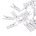 jijAcraft 100Pcs Clothespins with String, 1.4Inch Wooden Clothes Pins with 98Ft Jute Twine, Small Photo Clips, White Crafts Decor Clips, Clothespins for Baby Shower, Wedding, Birthday