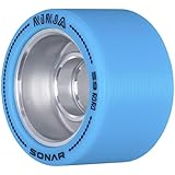 Sonar Wheels - Ninja - Agile Roller Skate Wheels - 4 Pack of 59mm x 38mm Wheels | Blue | 94A Hardness