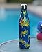 MIRA Vacuum Insulated Travel Water Bottle | Leak-proof Double Walled Stainless Steel Cola Shape Sports Water Bottle | No Sweating, Keeps Your Drink Hot & Cold | 25 Oz (750 ml) (Blue Palm)