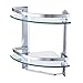 KES Aluminum Bathroom 2-Tier Glass Corner Shelf with Towel Bar Wall Mounted Extra Thick Tempered Glass Silver, A4123B