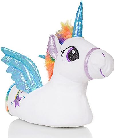 Novelty Unicorn Slippers by Martildo | Womens Childrens Fun Plush Gift Soft Warm Cosy Footwear