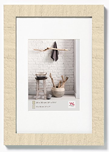 walther design Bilderrahmen cremeweiss 60 x 90 cm mit Passepartout, Home Holzrahmen HO090W
