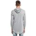 Keybur Mens Hipster Hip Hop Longline Classic Pullover Long Sleeve Hoodies Fashion Sweatshirt (L, Grey)
