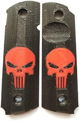 Punisher 1911 Grips in Red on Black