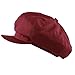 The Hat Depot 100% Cotton Plain Blank 6 Panel Newsboy Gatsby Apple Cabbie Cap Hat Made in USA (Burgundy)