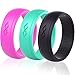 Rinfit Silicone Rings for Women 5.5mm Wide, 1.5mm Thick - Infinity Rubber Wedding Band - Silicone Ring for Her - Patented Design - Pack L, Size 8