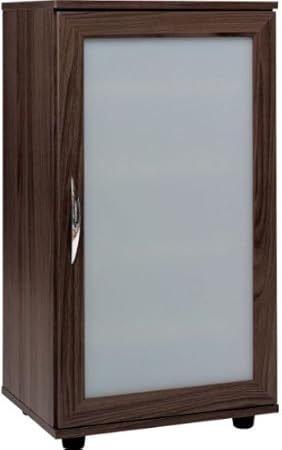 Contemporary Shoe Storage Cabinet Walnut Effect With Microfibre