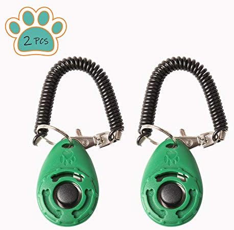 Xuenisidan Dog Training Clickers,Big Button Training Clicker with Wrist Strap for Pet Dog Cat,2PCS (green)