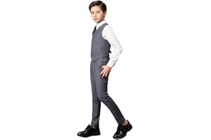 Boihedy Boys Dress Suit Formal Vest and Pant Set