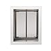 PlexiDor White Dog Door for Wall Mounting - Energy Efficient Weatherproof Performance Pet Door with Lock and Security Panel for Dogs & Extreme Dog Fence Grooming Glove Bundle