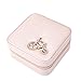 Jewelry Box, Guluman Small Portable Travel Jewelry Storage Case Display Organizer Mirrored Holder for Rings, Earring, Necklace, Bracelet (S=10CM, Pink)