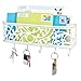 mDesign Modern Letter Holder – Metal Wall Mounted Letter Rack with Key Holder – Key and Letter Holder for The Entrance and Hallway – Matte White