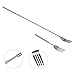 Yosoo BBQ Telescopic Extendable Dinner Fruit Dessert Long Handle Fork Stainless Steel Cutlery