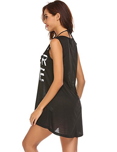 Lucyme Damen Pareos Strandkleider Bikini Cover Up Strandponcho Sommer Bademode, Gr.-X-Large, Schwarz 259 – Bild 3