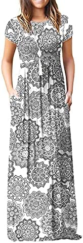 VIISHOW Women Short Sleeve Casual Maxi Dresses with Pockets