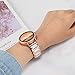 TRUMiRR for Fossil Gen 4 Q Venture HR Women/Gen 3 Q Venture Watchband, 18mm Stainless Steel & White Ceramic Watch Band Quick Release Strap Wristband for Garmin Vivoactive 4S TicWatch C2 Rose Gold