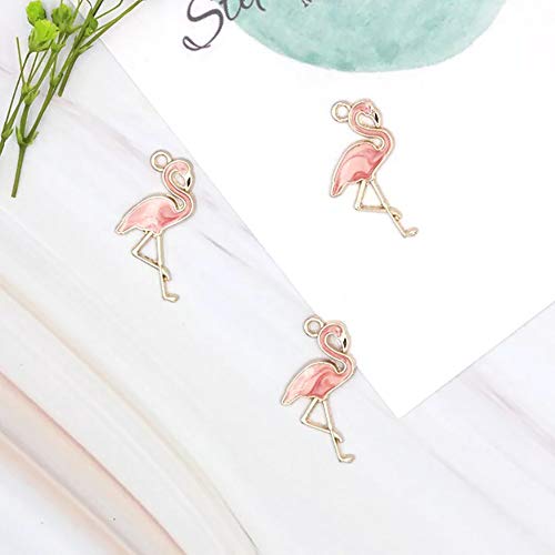 Alloy Charms Pendants Fruit Dangle Charms Flamingo Beads Enamel Pendants for Jewelry Making (20 Pieces)