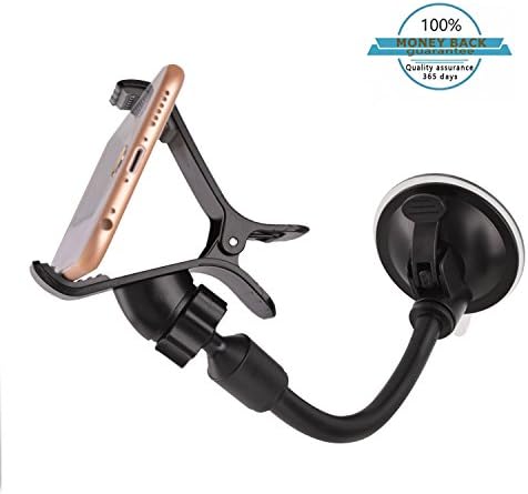 MABRA Long Arm Car Mount Holder Universal Phone Holder Windshield Phone Mount Cradle for iPhone 7 Plus 6 6s Plus 5s 5c SE Samsung Galaxy S7 Edge S6 Note 5 and More