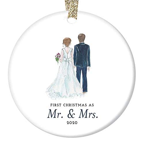 Download Amazon.com: Bride & Groom Ornament 2020 First Christmas as ...