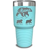 Mama Bear Personalized Tumbler - Laser Engraved, add up to 10 Cubs - Perfect Gift Idea for Moms or Mothers' Day Gift…