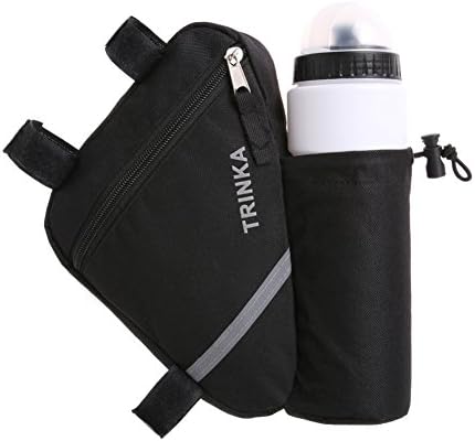 TRINKA Bicycle Triangle Bag With Reflective Stripe - Cycling Bike Front Pack With Water Bottle Pocket