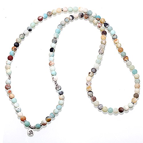 SEVENSTONE 8MM 108 Mala Beads Charm Bracelet for Men Women Yoga Bracelet Necklace Father's Day - Thumbnail 3