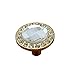 Mosong 10pcs Glass Clear Cabinet Knob Drawer Pull Handle Kitchen Door Wardrobe Hardware Used for Cabinet, Drawer, Chest, Bin, Dresser, Cupboard, Etc (Re (Clear-Flat-Gold)