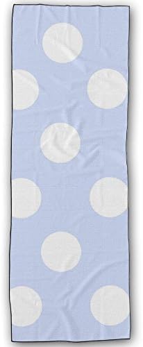 Yoga Towel, Super Soft Sweat Absorbent Anti Bacterial Non-Slip Hot Yoga Mat Towel Yoga Towels For Workout Fitness And Pilates Or Beach Picnic Light Blue Polka Dots