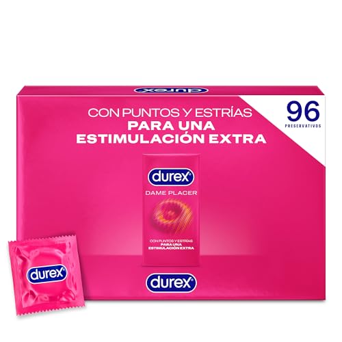Preservativos Dame Placer, Con Puntos y Estrías, Extra Lubricados,Forma Easy-On, 96 condones