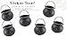 Well Pack Box 24 Wide Mouth Plastic Mini Cauldron Candy Holders Halloween Trick or Treat Black Handle Kettle Bucket Mini Cupcake Holder Party Decoration